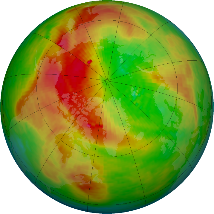 Arctic ozone map for 18 March 1994